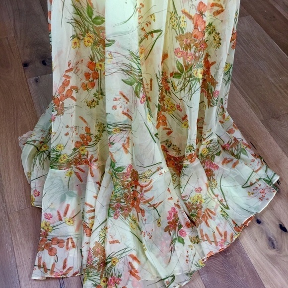 Vintage 60’s Yellow Floral Maxi Dress Southern Bel - Picture 10 of 16